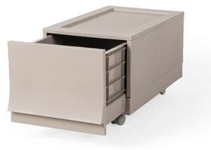Modulární úložný box Wave Junior Wood s kolečky 43,4 x 27,2 x 22 cm, úzký - 1 šuplík - kolečka