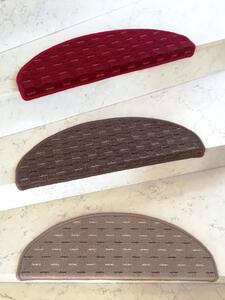 Nášlapy na schody Valencia půlkruh | červené Velikost nášlapu: 28 x 65 cm, Tvar: Půlkruh