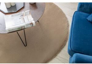 Kulatý koberec BUNNY taupe, béžový, imitace králíčí kožešiny velikost kruh 120 cm | krásné koberce cz