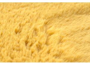 Kulatý koberec BUNNY, zlatá, imitace králíčí kožešiny velikost kruh 100 cm | krásné koberce cz