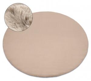 Kulatý koberec BUNNY taupe, béžový, imitace králíčí kožešiny velikost kruh 120 cm | krásné koberce cz