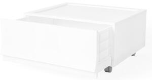 Modulární úložný box Wave Snow s kolečky 54,6 x 43,4 x 22 cm, široký - 1 šuplík - kolečka