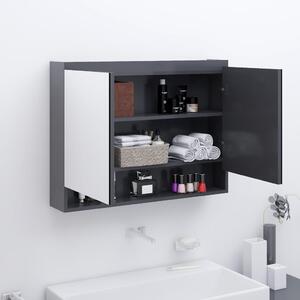 Koupelnová skříňka se zrcadlem 80 x 15 x 60 cm MDF šedá