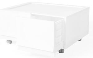 Modulární úložný box Wave twin Snow s kolečky 54,6 x 43,4 x 22 cm, široký - 2 šuplíky - kolečka