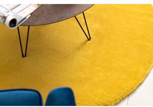 Kulatý koberec BUNNY, zlatá, imitace králíčí kožešiny velikost kruh 100 cm | krásné koberce cz