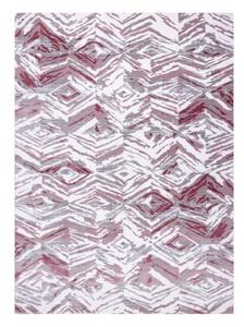 Koberec AKRYL DIZAYN 121 světle šedá / světle růžová velikost 80x300 cm | krásné koberce cz