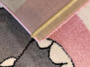 Dětský kusový koberec Kiddo Slon A1087 Pink | růžová Typ: 80x150 cm
