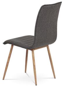 Autronic HC-368 COF2 - Jídelní židle, potah coffee látka, kovová 4nohá podnož, 3D dekor dub