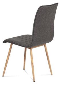Autronic HC-368 COF2 - Jídelní židle, potah coffee látka, kovová 4nohá podnož, 3D dekor dub