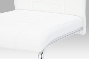 Autronic HC-955 WT - Jídelní židle, bílá koženka / chrom