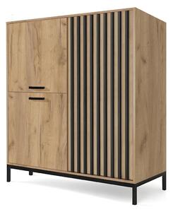 HALMAR Komoda LAMINO 94 cm dub craft/černá