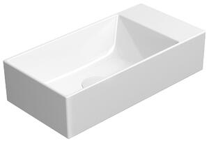 GSI Sapho, KUBE X keramické umyvadlo 50x25 cm, pravé/levé, BEZ OTVORU, bílá ExtraGlaze