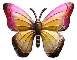 Nástěnná kovová dekorace motýl BUTTERFLY 40 cm - více barev Barva: Fialová