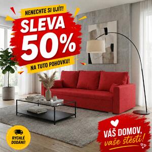 Pohovka pro 3 osoby s funkcí spaní MONDI Červená
