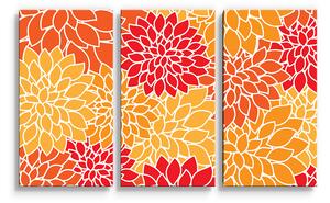 Sablio Obraz - 3-dílný Barevné květiny - 120x80 cm