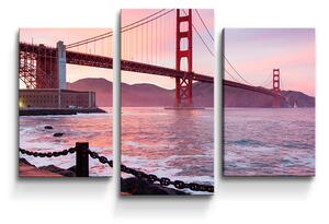 Sablio Obraz - 3-dílný Golden Gate - 75x50 cm