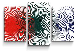 Sablio Obraz - 3-dílný Dvoubarevná abstrakce - 75x50 cm