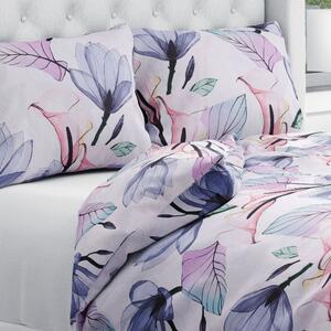 Biante Bavlněné ložní povlečení Sandra SA-333 Velké květy magnolie a kaly Jednolůžko 140x200 a 70x90 cm