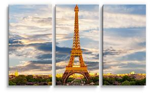 Sablio Obraz - 3-dílný Eiffel Tower 3 - 120x80 cm