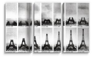 Sablio Obraz - 3-dílný Eiffelova věž stavba - 120x80 cm
