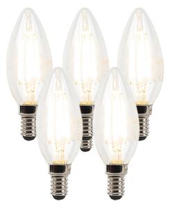 Sada 5 stmívatelných LED svíček E14 B35 čiré 3W 250lm 2700K