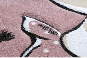 Kulatý koberec PETIT SLONÍK, HVĚZDY, růžový velikost kruh 160 cm | krásné koberce cz