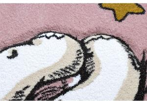 Kulatý koberec PETIT SLONÍK, HVĚZDY, růžový velikost kruh 140 cm | krásné koberce cz