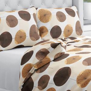 Biante Bavlněné ložní povlečení Sandra SA-488 Hnědo-béžové designové pampelišky Jednolůžko 140x200 a 70x90 cm