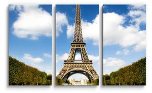 Sablio Obraz - 3-dílný Eiffelova věž - 120x80 cm