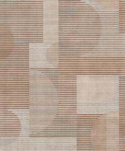 Šedo-hnědá geometrická vliesová tapeta na zeď, AL26282, Allure, Decoprint