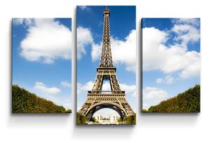 Sablio Obraz - 3-dílný Eiffelova věž - 75x50 cm