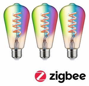 PAULMANN Filament 230V Smart Home Zigbee 3.0 LED žárovka ST64 E27 3x6,3W RGBW+ stmívatelné zlatá