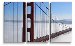 Sablio Obraz - 3-dílný Golden Gate v mlze - 120x80 cm