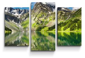 Sablio Obraz - 3-dílný Odraz hor na jezeře - 75x50 cm