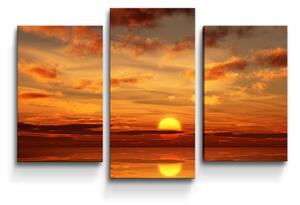 Sablio Obraz - 3-dílný Oranžové slunce - 75x50 cm
