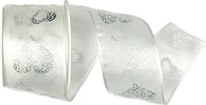 Stuha svatební HEART OF GOLD WHITE bílá 40mm x 2m (16,-Kč/m)