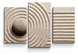 Sablio Obraz - 3-dílný Otisk v písku - 75x50 cm
