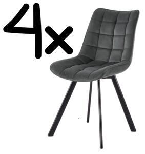 Halmar Set 4 kusů jídelní židle K332 tmavě šedá