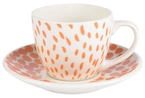 Šálek na espresso 75ml s podšálkem různé barvy Barva: Oranžový puntík