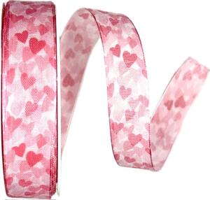 Stuha taftová LOVE STORY růžová A 25mm x 20m (6,90 Kč/m)