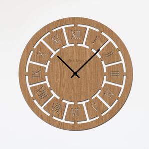 Nástěnné hodiny ROMAN Zvolte barvu dekoru: Horský dub | Zvolte velikost hodin (cm): 35x35 | Barva ručiček: Černé