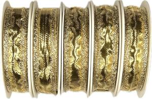 5x Stuha zlatá CELEBRATION GOLD lesklá 5x (15mm x 3m) 10,-Kč/ks!