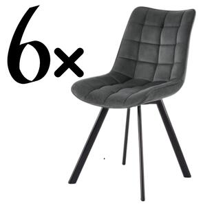 Halmar Set 6 kusů jídelní židle K332 tmavě šedá