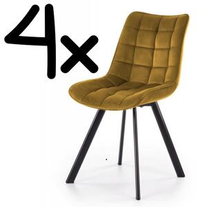 Halmar Set 4 kusů jídelní židle K332 hořčicová