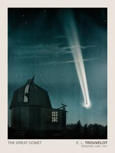 Obrazová reprodukce The Great Comet of 1881 (Stargazing / Vintage Space Station / Astronomy / Celestial Science Poster) - E. L. Trouvelot, (30 x 40 cm)