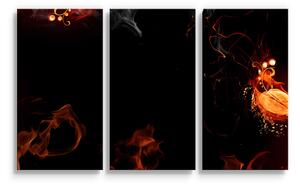 Sablio Obraz - 3-dílný Červený oheň - 120x80 cm