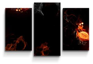 Sablio Obraz - 3-dílný Červený oheň - 75x50 cm