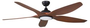 Stropní ventilátor Omendo s LED osvětlením, černý, DC, tichý, CCT – Lucande Lucande, Omendo, stmívatelné, Černá, Obývací pokoj, Kov, Moderní