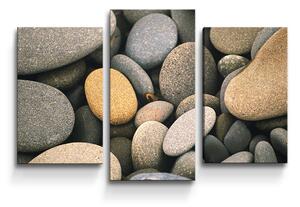Sablio Obraz - 3-dílný Kameny - 75x50 cm