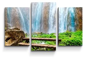 Sablio Obraz - 3-dílný Posezení u vodopádu - 75x50 cm